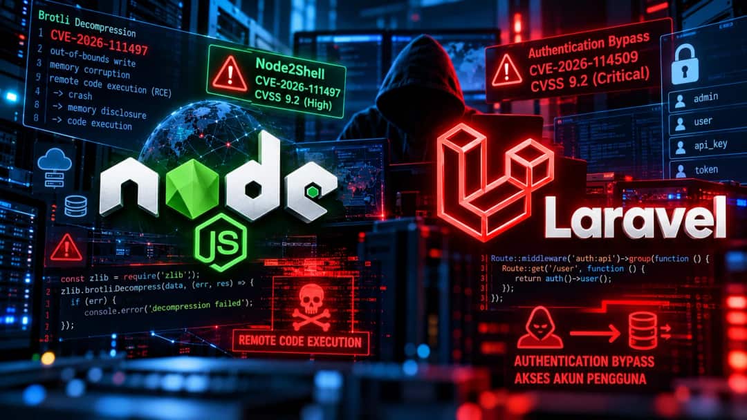 Setelah PHP2Shell, Kini Node.js dan Laravel Diterpa Celah Keamanan Serius: Ancaman Eksekusi Kode dan Pembajakan Akun