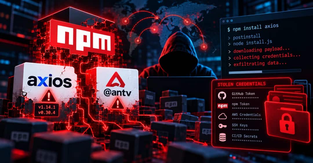 Serangan Supply Chain npm 2026: Kasus Axios dan @antv, Ancaman Pencurian Kredensial Developer