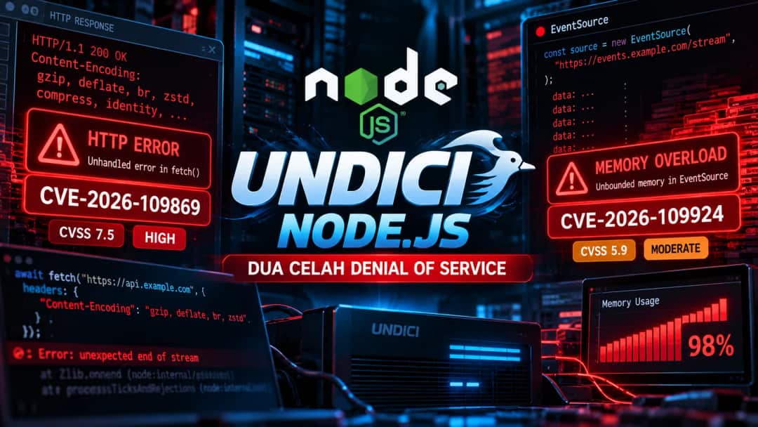 Dua Celah Keamanan Undici Node.js Terungkap: CVE-2026-109869 dan CVE-2026-109924 Berisiko Denial of Service