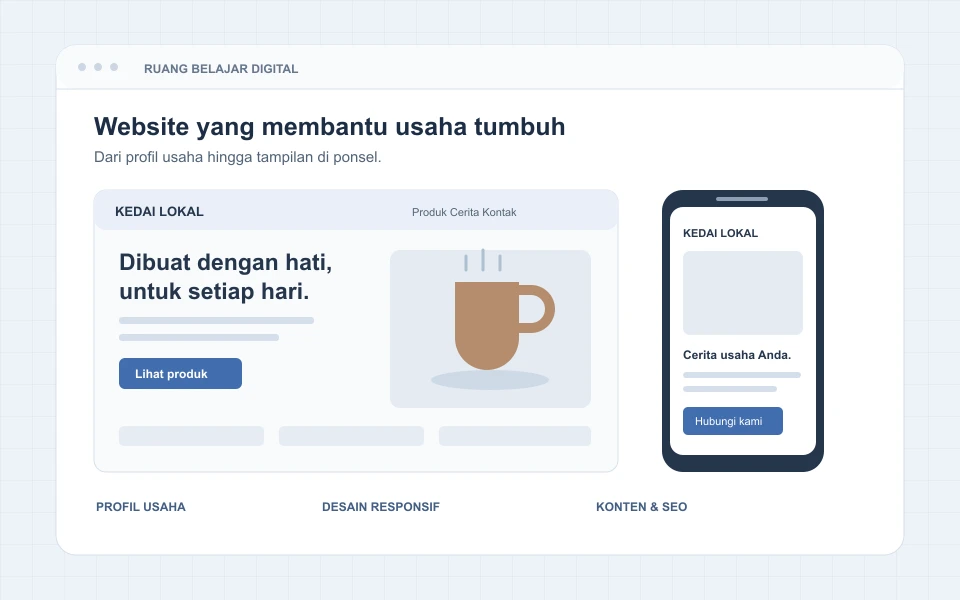 Ilustrasi pendampingan website umkm